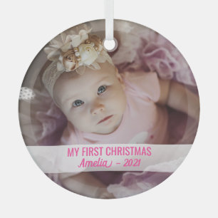 Kindermädchen Weihnachten mit dem Namen niedlich F Ornament Aus Glas