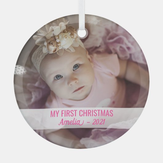 Kindermädchen Weihnachten mit dem Namen niedlich F Ornament Aus Glas (Vorderseite)