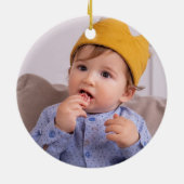 Kindermädchen Weihnachten niedliche Hirschfoto-Vor Keramik Ornament (Hinten)