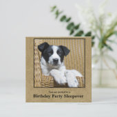 Kindermädchen Welpenhund — Foto-Leepover Einladung (Stehend Vorderseite)