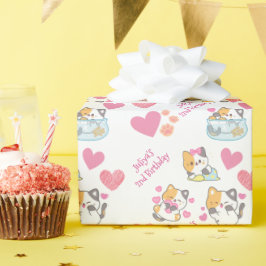 Kindermädchen zum Geburtstag Geschenkpapier