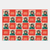 Kindermädchenjunge Custom Foto & Name Picture Chri Geschenkpapier Set (Vorderseite 2)