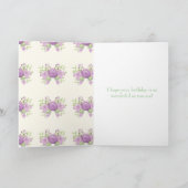 Kindermädchenkarte - Lila Aquarellfarben-Blume Karte (Innenseite)