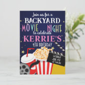 Kindermädchentage Filmabend Party nach Maß Einladung (Stehend Vorderseite)