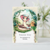 Kindermagische Schlange zum Geburtstag Dankeskarte (Stehend Vorderseite)