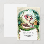Kindermagische Schlange zum Geburtstag Dankeskarte (Vorne/Hinten)