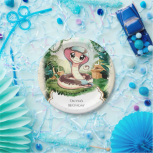 Kindermagische Schlange zum Geburtstag Pappteller