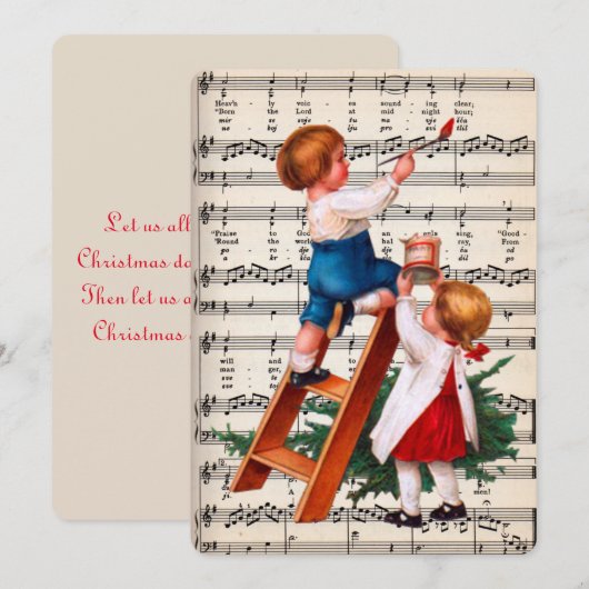 Kindermalerei Feiertagskarte (Vorne/Hinten)