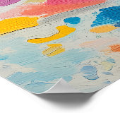 Kindermalerei im sonnigen Raum Poster (Ecke)