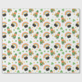 Kindermalstil Spaß am St. Patrick's Day  Geschenkpapier (Flach)