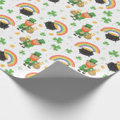 Kindermalstil Spaß am St. Patrick's Day  Geschenkpapier (Ecke)