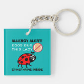 Kindermarienkäfer-Ei-Allergie-medizinische Schlüsselanhänger (Rückseite)