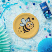 Kindermaske Bienchen mit gepunkteter Spur Pappteller (Party)
