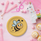 Kindermaske Bienchen mit gepunkteter Spur Pappteller (Party)
