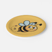 Kindermaske Bienchen mit gepunkteter Spur Pappteller (Schrägansicht)