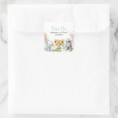 Kindermaske-Laufwerk des süßen Tiers Quadratischer Aufkleber (Tasche)