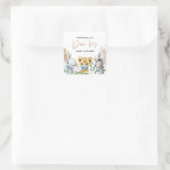 Kindermaske-Laufwerk des süßen Tiers Quadratischer Aufkleber (Tasche)