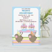 Kindermäuse Geburtstag Einladung (Stehend Vorderseite)