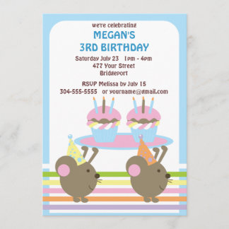 Kindermäuse Geburtstag Einladung