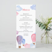 Kindermenü Luftballon Kinder Geburtstagsmenü Menükarte (Stehend Vorderseite)