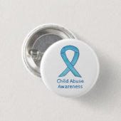 Kindermissbrauch Blue Awareness Ribbon Custom Butt Button (Vorne & Hinten)