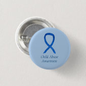 Kindermissbrauch Blue Awareness Ribbon Custom Butt Button (Vorne & Hinten)