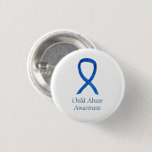 Kindermissbrauch Blue Awareness Ribbon Custom Butt Button (Vorne & Hinten)