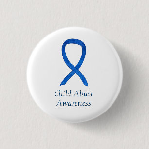 Kindermissbrauch Blue Awareness Ribbon Custom Butt Button