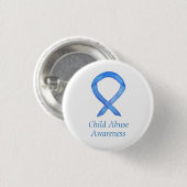 Kindermissbrauch Blue Awareness Ribbon Custom Butt Button (Vorne & Hinten)