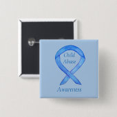 Kindermissbrauch Blue Awareness Ribbon Custom Butt Button (Vorne & Hinten)