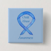 Kindermissbrauch Blue Awareness Ribbon Custom Butt Button (Vorderseite)