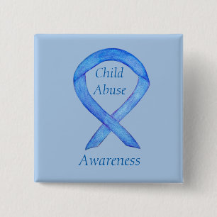 Kindermissbrauch Blue Awareness Ribbon Custom Butt Button