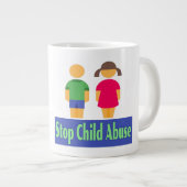 Kindermissbrauch stoppen - Jumbo-Tasse (Vorderseite Rechts)