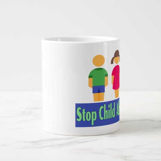 Kindermissbrauch stoppen - Jumbo-Tasse (Vorderseite)