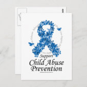 Kindermissbrauchsband der Schmetterlinge Postkarte (Vorne/Hinten)