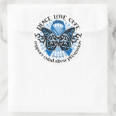 Kindermissbrauchsverhütung Schmetterlingsstadium Runder Aufkleber (Tasche)