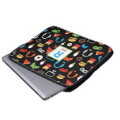 Kindermit Monogramm Videospiel-Party-MusterGamer Laptopschutzhülle (Vorne Knopf)