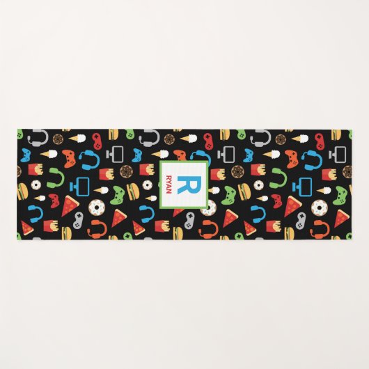 Kindermit Monogramm Videospieltech-PartyGamer Yogamatte (Vorderseite (Horizontal))