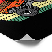 Kindermonster LKW Truthahn Sonnenuntergang Retro T Poster (Ecke)