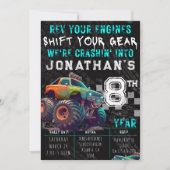 Kindermonster Truck Kundgebung Geburtstagsparty Einladung (Vorderseite)