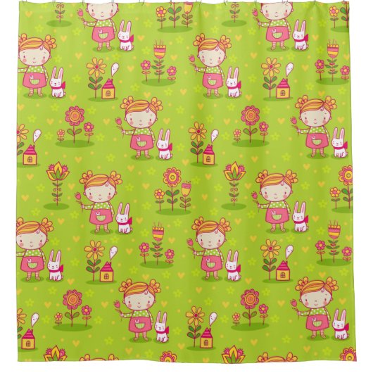 Kindermuster Duschvorhang (Vorderseite)