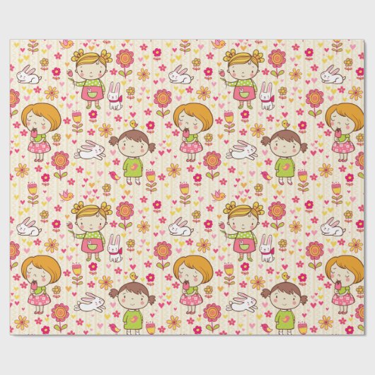 Kindermuster Geschenkpapier (Flach)
