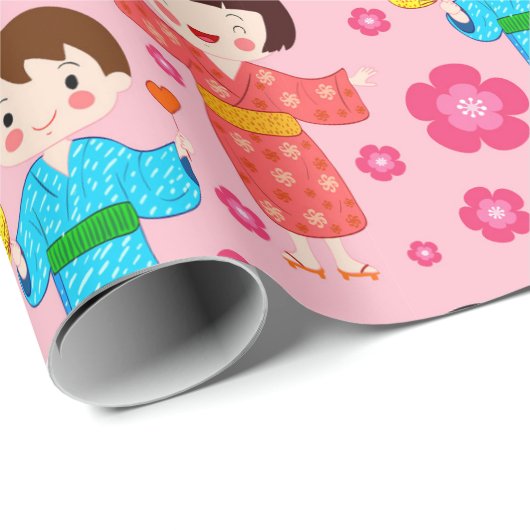 Kindermuster Geschenkpapier (Rolleneckpunkt)