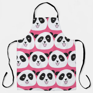 Kindermuster Panda ist eine nahtlose Vintage Wiede Schürze