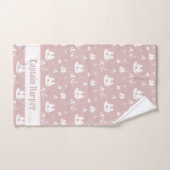 Kindermuster rosa Personalisiertes Ankerschiff Pir Badhandtuch Set (Handtuch)