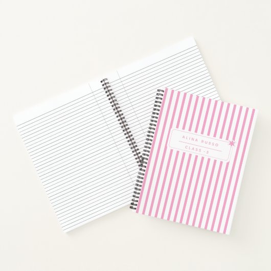 Kindern rosa minimalistisches Spiralheft Notizblock (Innenseite)