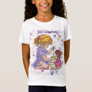 Kindern T-Shirt Mädchen und Babypuppe