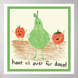 Kindernahrungsmittel-Kunst, Grün Poster