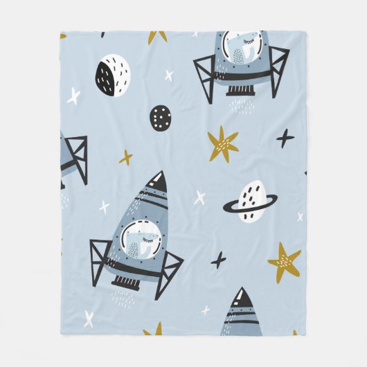 Kindernahtloses Muster mit handgezeichnetem Leerze Fleecedecke (Vorderseite)