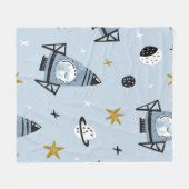 Kindernahtloses Muster mit handgezeichnetem Leerze Fleecedecke (Vorderseite (Horizontal))